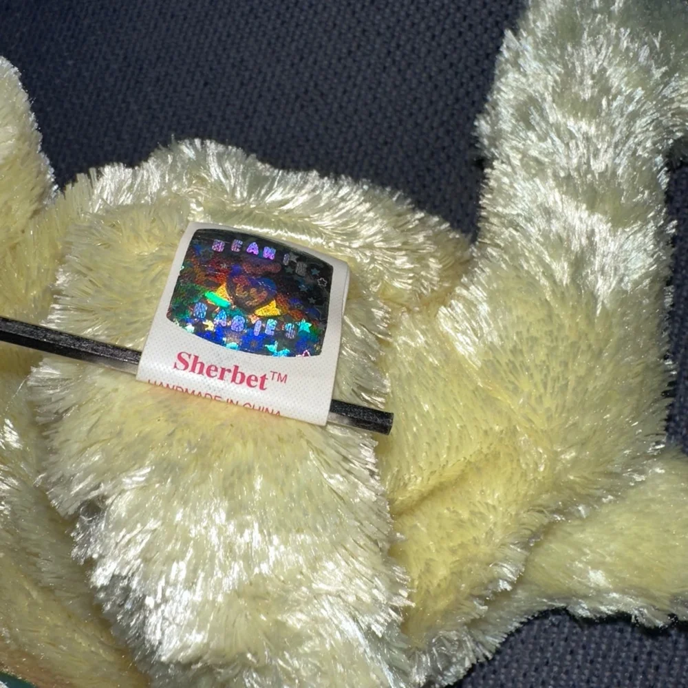 Ty Beanie Babies Sherbet Bear, Yellow Rainbow, 6 inch
